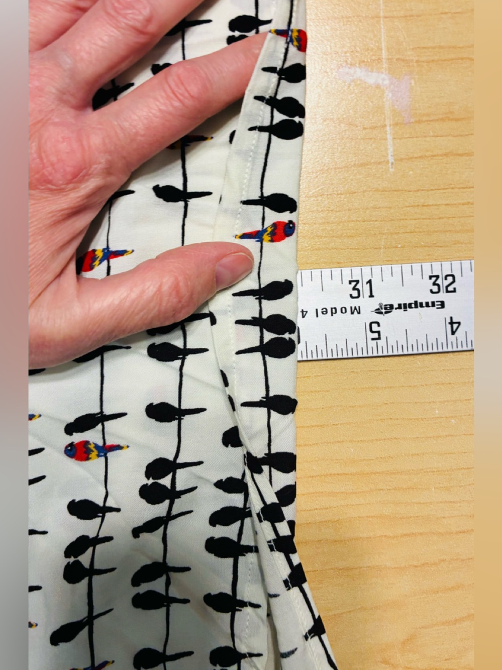 Jane And Delancey Bird on Wire Print Roll Tab Button Front Blouse Ivory Size 2X - Picture 9 of 10